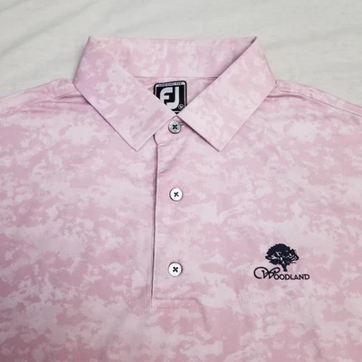 Footjoy Polo Mens Medium Pink Camouflage Golf Performance Stretch Athletic Fit - Image 1 of 4