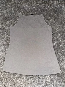 James Perse Cotton Cashmere Blend High Neck Low Back Ribbed Grey Tank Size 3 (L) - Picture 1 of 4