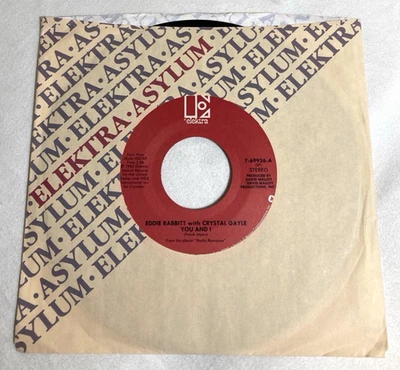 Eddie Rabbitt w/ Crystal Gayle—You And I—45 RPM 7" Elektra 7-69936 1982 NM/VG+ - Image 1 of 4