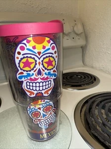 Tervis Disney Epcot Mexico World Showcase Sugar Skull Tumbler & Lid 24 Oz  - Picture 1 of 11