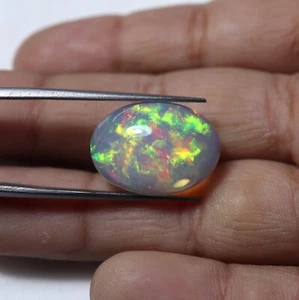 8,7 kt 18,6 x 13,5 mm Natürlicher AAA Multi Flashy Fire Äthiopischer Opal Oval Cabochon - Bild 1 von 12