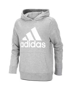 ADIDAS Little Boys Logo-Print Cotton Hoodie Gray Size 4 - Picture 1 of 1