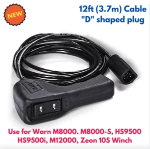 Truck Winch Remote Controller & 12' Cable for Warn M8000 HS9500 M12000 Zeon 10S - Picture 1 of 7