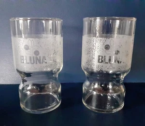 2 Stück Bluna Gläser 0,2 L 70er Jahre Limonadenglas Trinkglas Softdrink Vintage - Bild 1 von 8