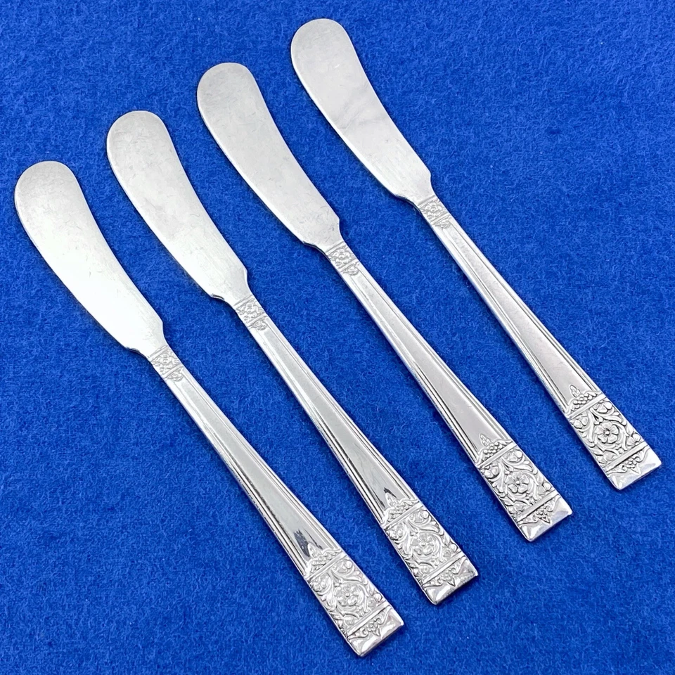  Inauguration Pattern Silverplate by National Silver  Set of 4 Butter Spreaders - Image 1 of 1