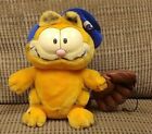 Vintage Garfield Dakin 1981 Baseball Player Cat Plush Stuff Blue Hat Mitt Glove