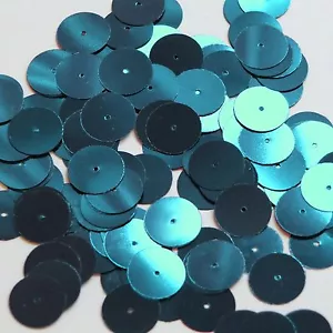 Lentejuelas redondas de alta costura metálica azul zafiro de 15 mm lentejuelas - Imagen 1 de 2