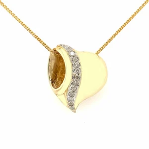0,25 cttw F/SI-2 Rundschliff Diamant Schiebeherz Anhänger 10K Gelbgold - Bild 1 von 2