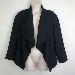 Forever New womens waterfall collar blazer jacket size 12 black lined open front - Picture 1 of 9