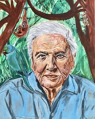 David Attenborough Painting Print - Image 1 of 2