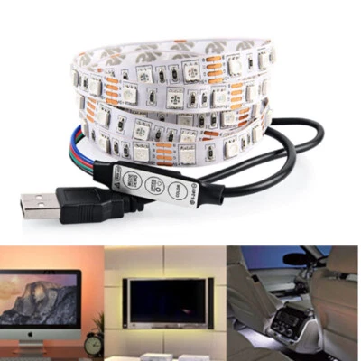 0.5-5M DC5V USB Cable LED strip light 5050 TV Background Light 3keys Mini Remote - Image 1 of 4