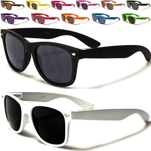 Designer Square Sunglasses Black Brown Retro Vintage UV400 Ladies Mens Boy Girl - Picture 1 of 14