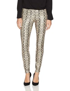 HUE Women's Python Leatherette Taupe Leggings Size Medium 143995 - Picture 1 of 2