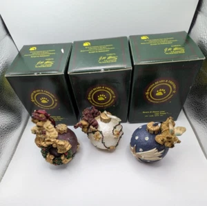 3 Boyds Bears Christmas Ornaments The Bearstone Collection 25700 25701 25702 - Picture 1 of 24