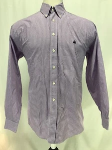 Brooks Brothers 346 Non Iron L/S Button Up Purple Checkered Shirt Sz Large EUC - Bild 1 von 5