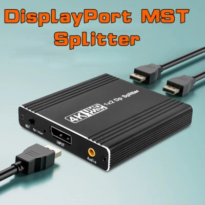  1x2 DisplayPort to Dual DisplayPort Splitter 4K@144Hz DP Adapter DP Splitter - Bild 1 von 4