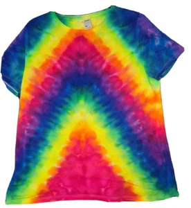 Tie Dye Rainbow Mens TSHirt Size M 100% Cotton Unique OOAK - Picture 1 of 4