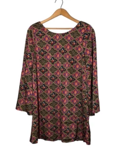 MODCLOTH | Victorian Holiday Groove Geometric Print Shift Dress size M {NEW} - Picture 1 of 11