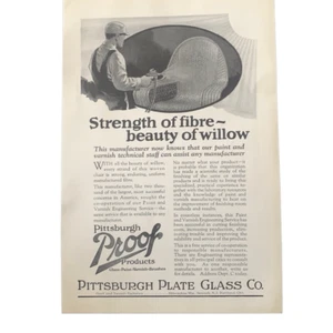 Vintage 1925 Pittsburgh Plate Glass Strength of Fibre Ad Advertisement - Picture 1 of 4