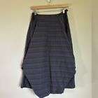 Vintage Hanna for La Journee Lagenlook Gray Stripped Midi Skirt Size 2