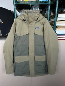 Patagonia Thunder Cloud Down Parka Men's Coat Jacket Alpine Green Tan Size M - Picture 1 of 23