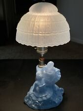 L.E. Smith blue ballerina lamp with original shade