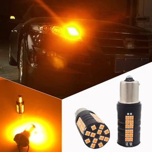 2pcs No Hyper Flash Amber BAU15s 7507 12496 PY21W LED Car Turn Signal Light Bulb - Picture 1 of 12