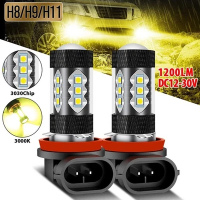 High Quality LED Fog Light COB Chips Light Source Golden Yellow PMMA Lens - Image 1 of 4