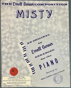 MISTY by Errol Garner Vintage 1954 Chappell & Co Sheet Music - Imagen 1 de 3