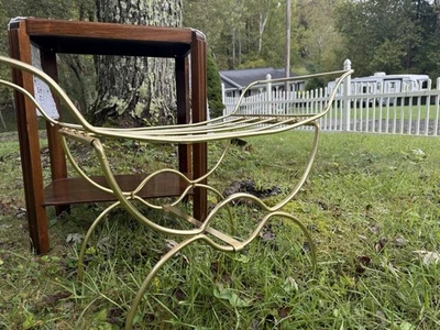 1960's Hollywood Regency, Aged Vanity Stool or Chair, Low Profile Bench - Image 1 of 4