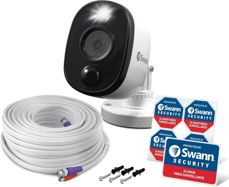 Sistema de cámara de seguridad Swann Add-On DVR Bullet 1 unidad (paquete de 1), blanco  Foto 1 de 4