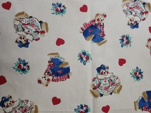 WASHY BEARS Teddy Bear Quilt Fabric Marcus Bros Textiles Cotton Scrap Piece - Picture 1 of 5