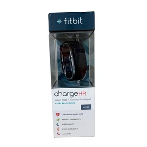 Fitbit Charge 2 HR Heart Rate Monitor Fitness Wristband Tracker-Black Large - Picture 1 of 6