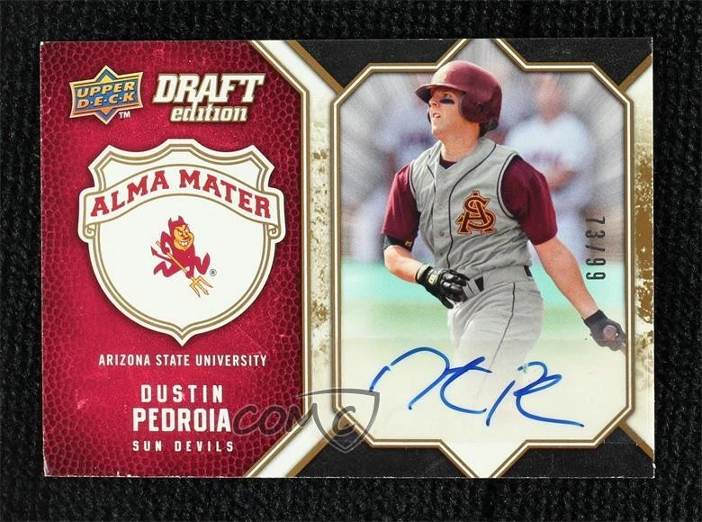 2009-10 Upper Deck Draft Edition Alma Mater Auto /99 Dustin Pedroia #AM-DP Auto - Image 1 of 2