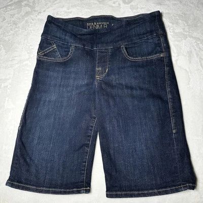 Pantalones Cortos de Jean Rock & Republic Mujer Talla 10 Denim Azul Fiebre Pull On Adelgazantes Foto 1 de 4