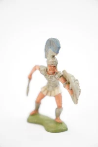 60s/70s Vintage Britains LTD Toy Soldier Warrior Roman Blue Crista 882504 - Foto 1 di 3