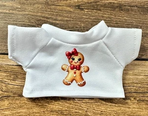 FITS labu Doll Clothes Tee Shirt 15-17cm Christmas Holiday Gingerbread Girl Bow - Picture 1 of 1