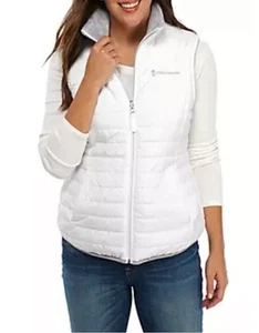 Free Country Women’s White Puffer Grey Fleece Reversible Vest Size XL - Picture 1 of 13