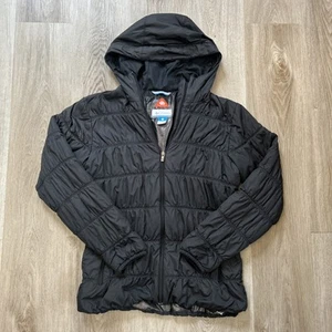 Columbia Womens Large Omni-Heat Puffer Jacket Black Thermal Insulated Hood Coat - Picture 1 of 9