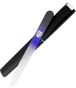 Bona Fide Beauty Glass Nail File with Hardcase, 1Piece Manicure Black Cobalt - Picture 1 of 7