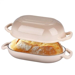 Enameled Cast Iron Sourdough Bread Oven, Dutch Oven, Loaf Cast Iron Bread Pan... - Picture 1 of 9