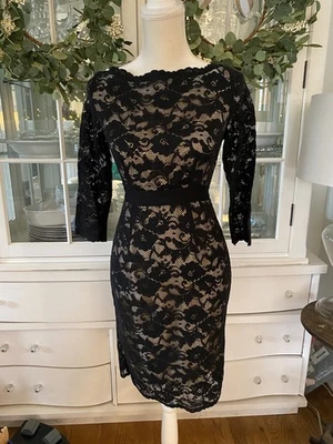 Vestido Vintage Moda Internacional Años 90 Y2K Gótico Gótico Negro Encaje Superposición 4 Lápices Foto 1 de 4