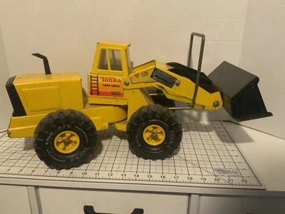 1980’s Vintage Mighty Tonka XMB-975 Pressed Steel Front End Loader Yellow - Image 1 of 4