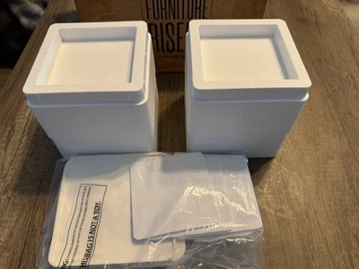 Elevadores de cama Utopia de 2 pulgadas - Paquete de 4, antideslizantes y almohadillas de goma, blancos Foto 1 de 4