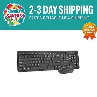 Standard Office Wireless Combo Keyboard & Mouse- Black - Image 1 of 4