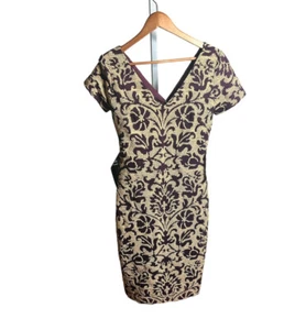 New JS Collections Maroon And Gold Gown Dress Size 4 - Picture 1 of 8