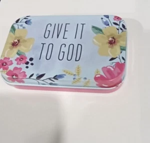 Metal Tin Prayer Box Mini Notepad Pencil " Give it to God" Exodus 15:26 - Picture 1 of 3