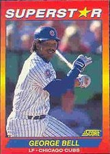 1992 Score Baseball 100 Superstars #88 George Bell Chicago Cubs