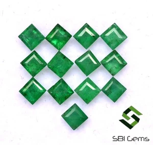 1.65 CTS Natural Emerald Square Cut 2.75 mm Lot 13 Pcs Untreated Loose Gemstones - Picture 1 of 5