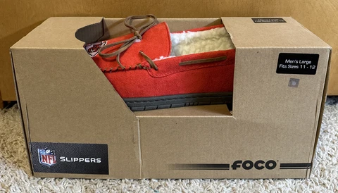 NFL Kansas City Chiefs New Team Color Moccasin Slippers foco Mens Large 11-12 Cover